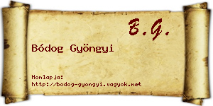 Bódog Gyöngyi névjegykártya