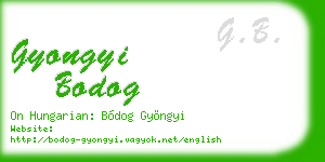 gyongyi bodog business card