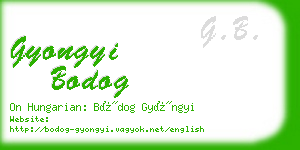 gyongyi bodog business card